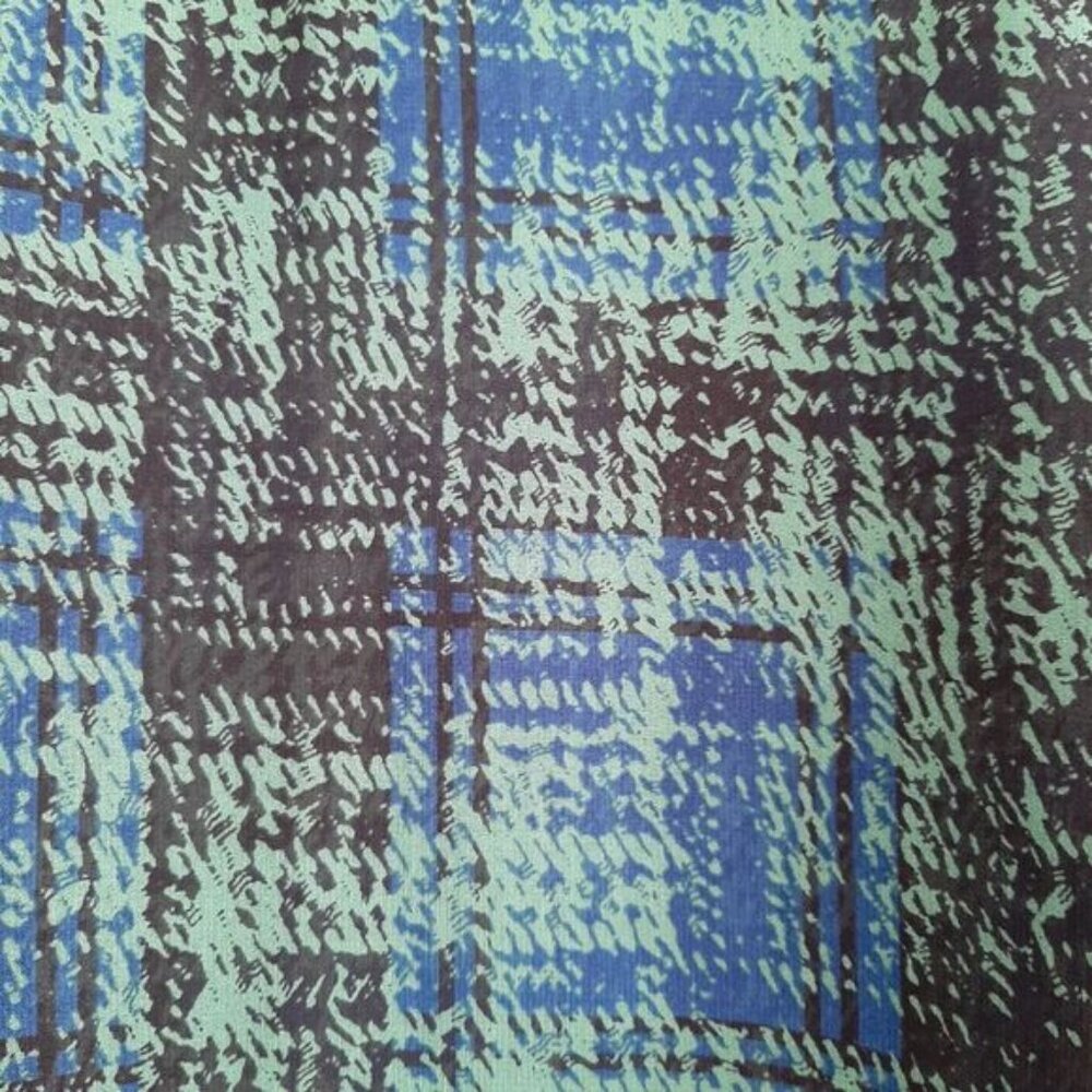 CABI Semisheer Asymmetrical Hem Light Blouse Top Green & Blue Sz L - Picture 5 of 10
